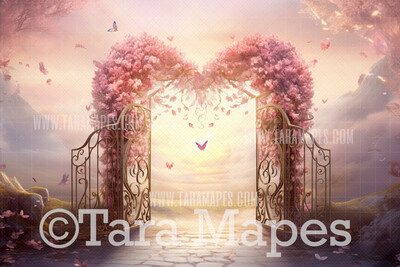 Valentine Arch Digital Backdrop -  Whimsical Vday Digital Background JPG