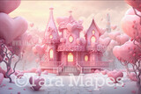 Valentine House Digital Backdrop -  Valentine Home Digital Background JPG