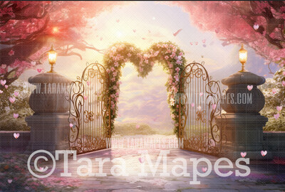 Valentine Arch Digital Backdrop -  Whimsical Vday Digital Background JPG