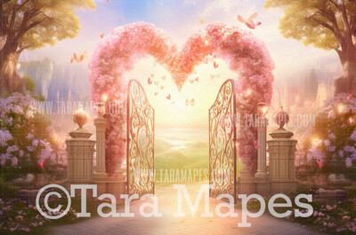 Valentine Arch Digital Backdrop -  Whimsical Vday Digital Background JPG