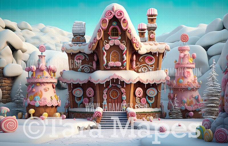 Gingerbread House Christmas Digital Background
