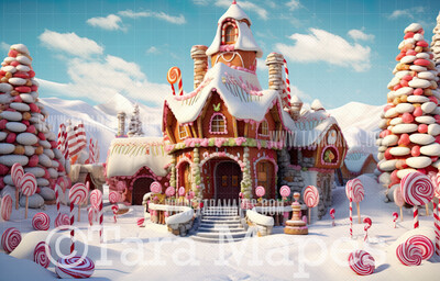 Gingerbread House Christmas Digital Background