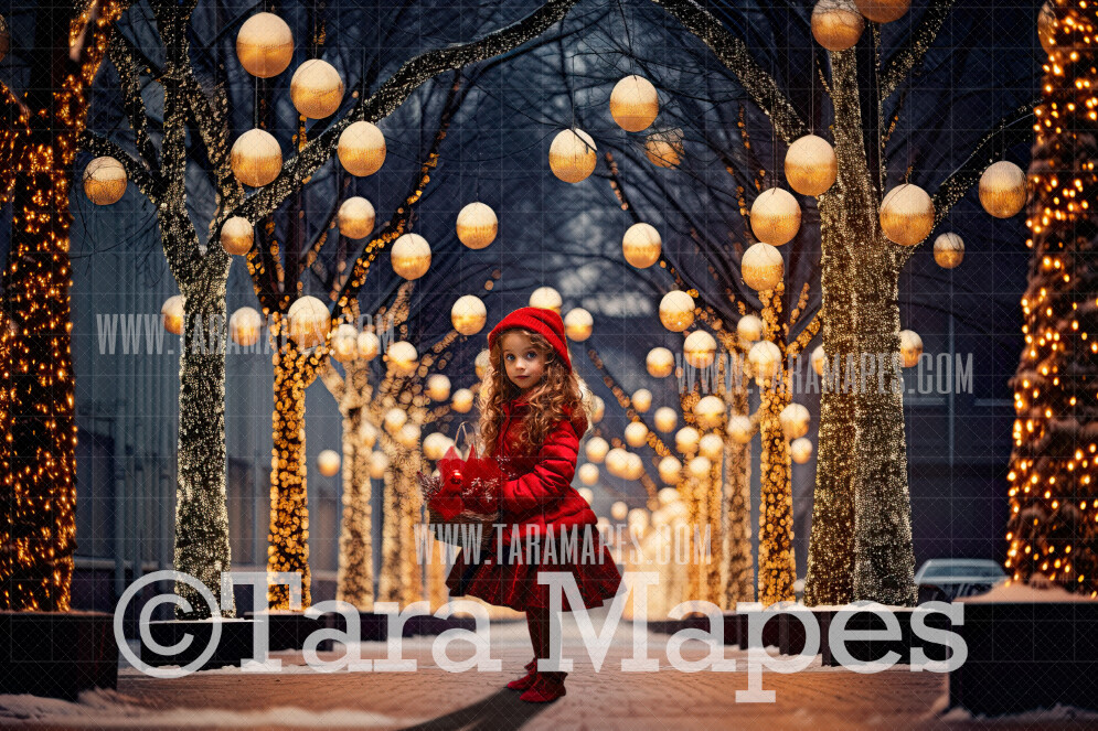 Christmas City Digital Backdrop - Christmas City - Christmas Street Digital Background