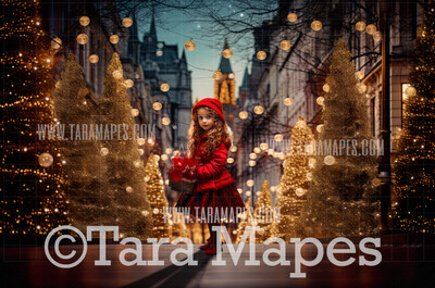 Christmas City Digital Backdrop - Christmas City - Christmas Street Digital Background