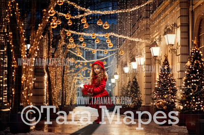 Christmas City Digital Backdrop - Christmas City - Christmas Street Digital Background