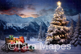 Christmas North Pole Digital Backdrop - Free Snow Overlay - Christmas Digital Background Backdrop