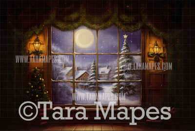 Painterly Christmas Digital Backdrop -  Old Fashioned Oil Painting Christmas Digital Background Backdrop JPG