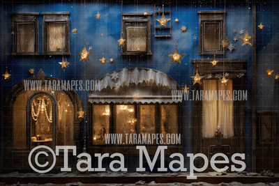 Blue Stars Shop - Christmas Hanukkah Digital Background JPG
