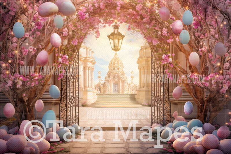 Easter Egg Arch Digital Backdrop - Easter Digital Background - Easter Arch Digital Background JPG