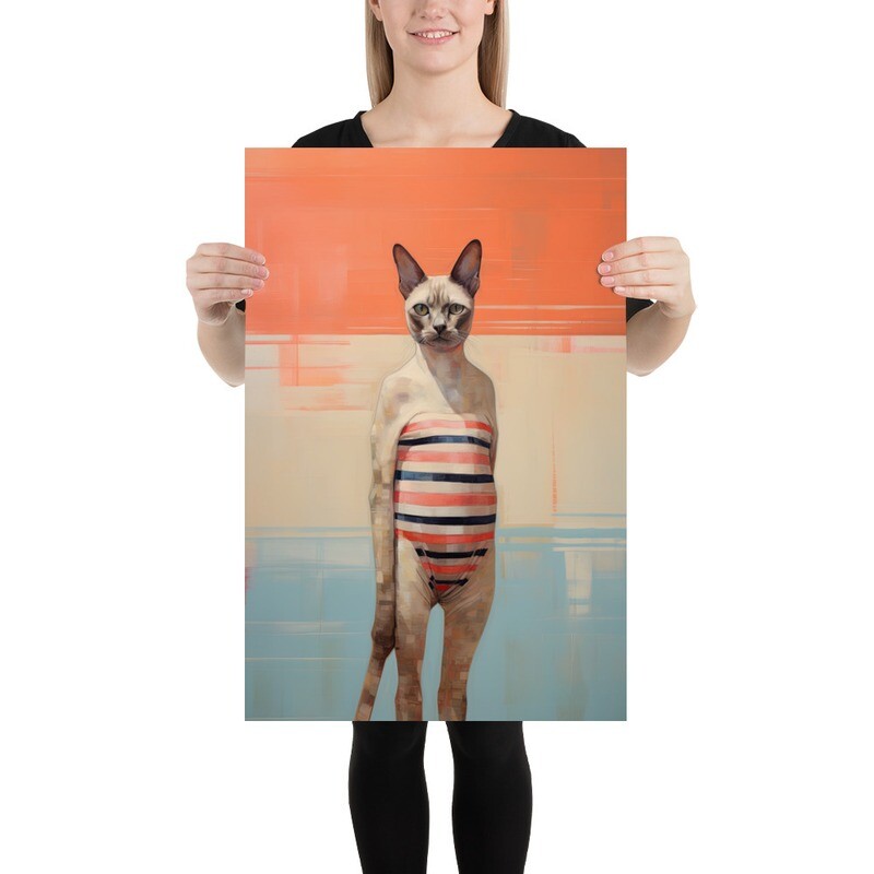 Strange Siamese in Swimsuit Poster