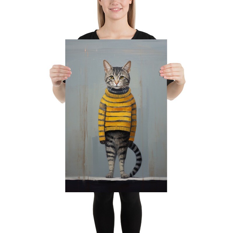 Mikey the Cat Painting Poster