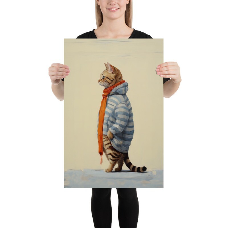 Who Me Cat Painting Poster