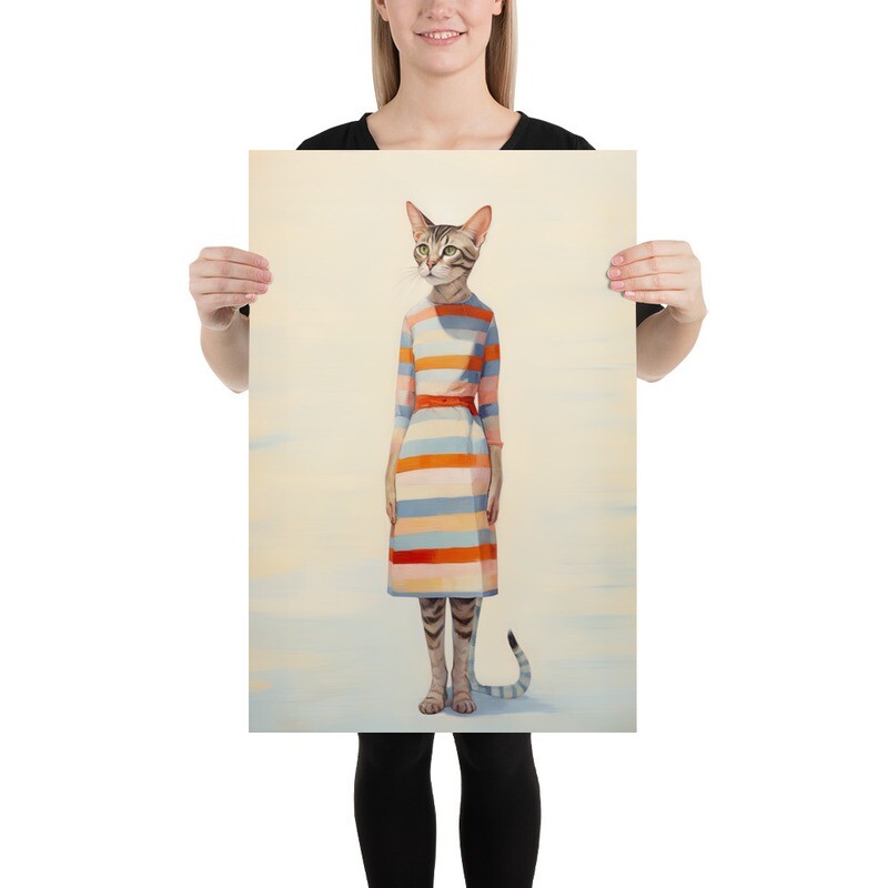 Feral Fran Cat Painting Poster