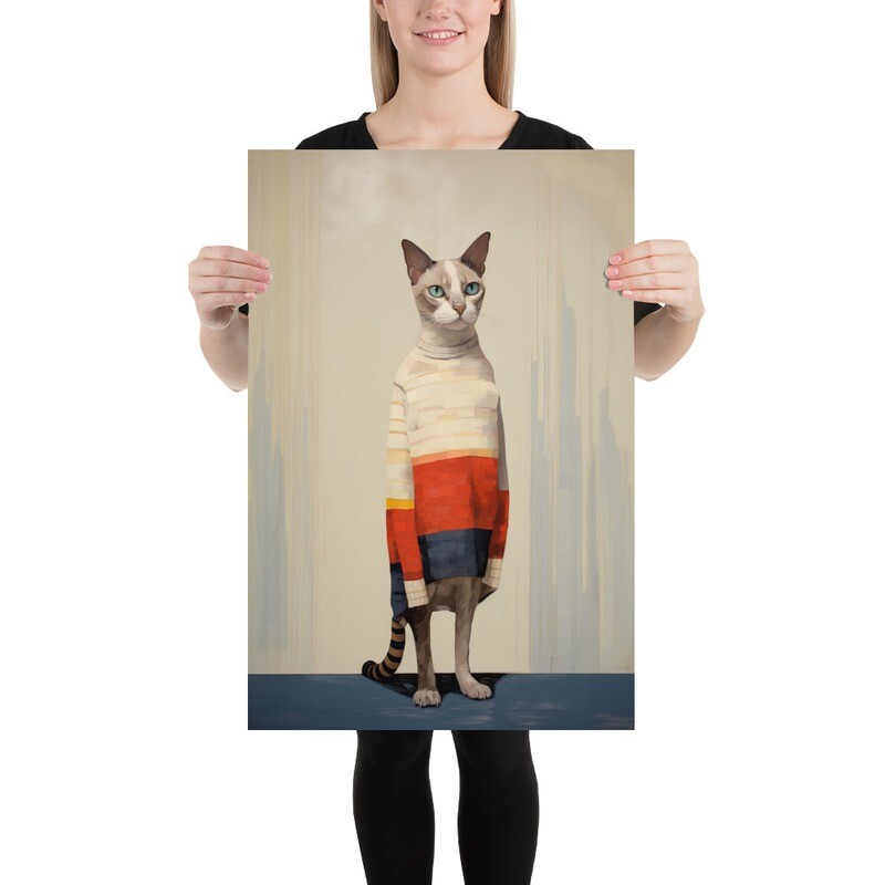 Can I Come Cat Painting Poster