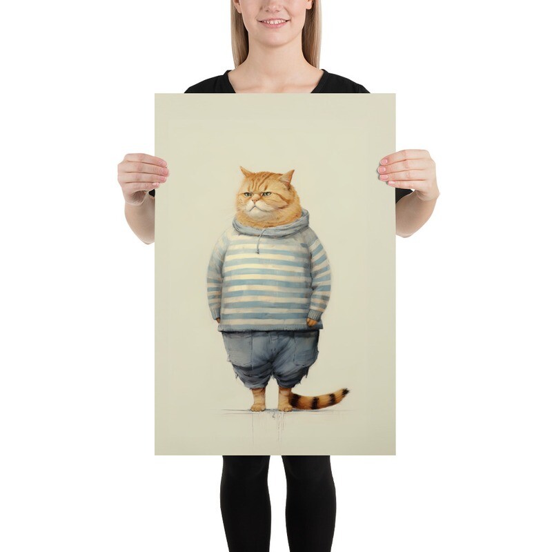 Say That Again, Funny Cat Painting Poster