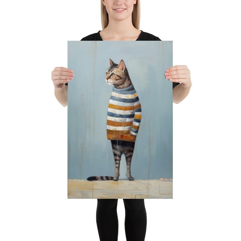 Sweet Finn Cat Painting Poster