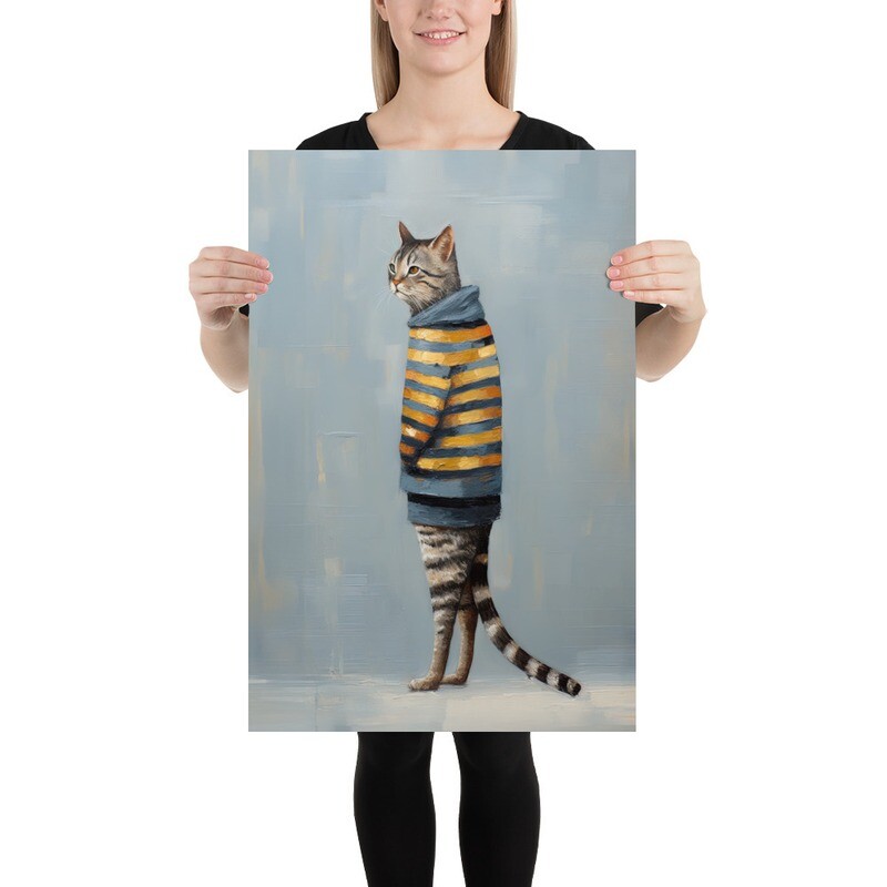 Nevermind, Cat Painting Poster