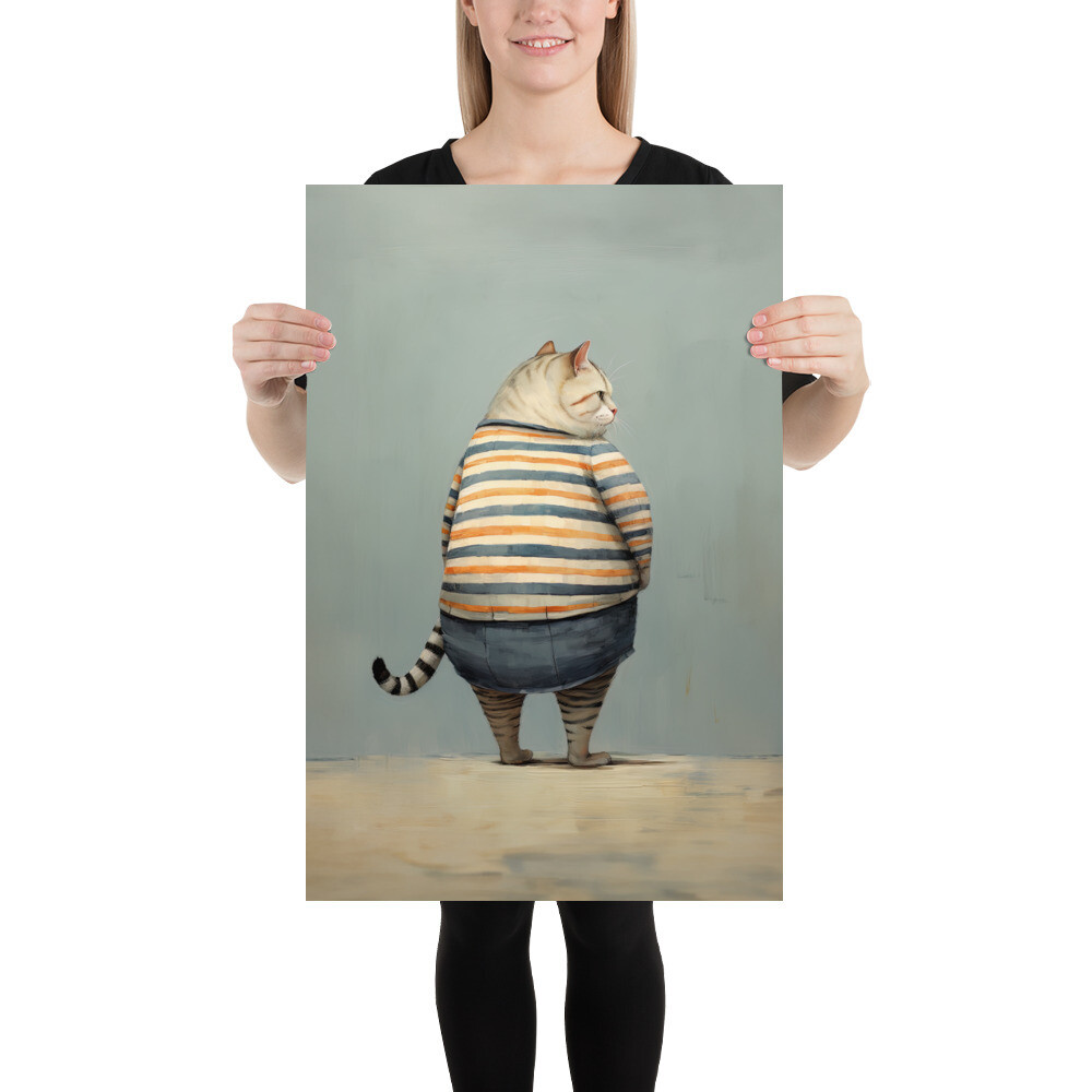 Bus Stop Barry Cat Painting Poster