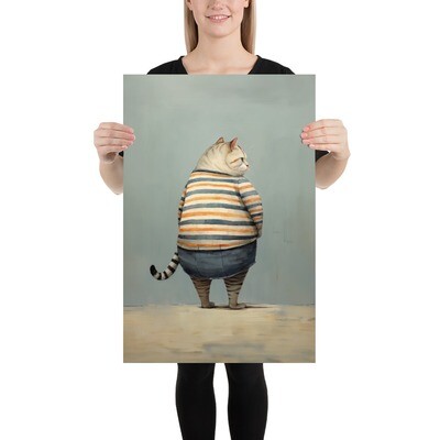 Bus Stop Barry Cat Painting Poster