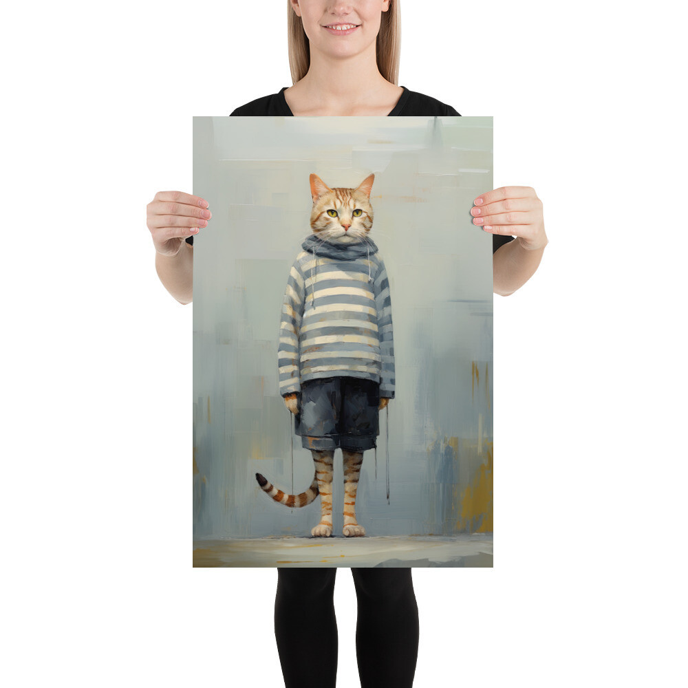 Wait, What? Cat Painting Poster