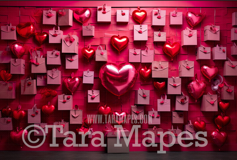 Love Letter Wall Valentine Digital Background / Backdrop