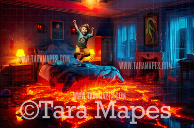 The Floor is Lava! Digital Background - Childhood Games Digital Backdrop