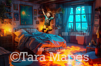 The Floor is Lava! Digital Background - Childhood Games Digital Backdrop