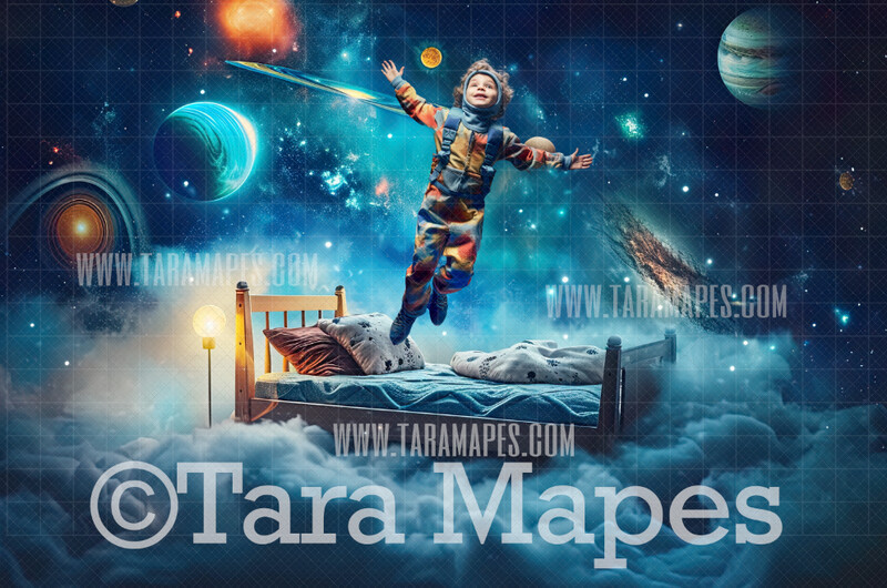 Space Room! Digital Background - Childhood Imagination Digital Backdrop