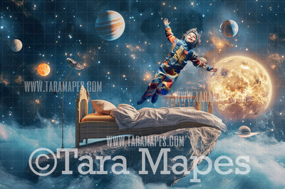 Space Room! Digital Background - Childhood Imagination Digital Backdrop