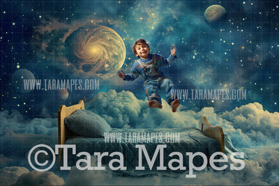 Space Room! Digital Background - Childhood Imagination Digital Backdrop