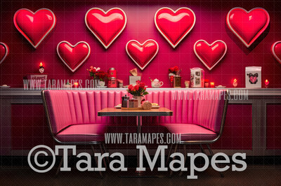 Valentine Diner Digital - Valentine Digital Background / Backdrop