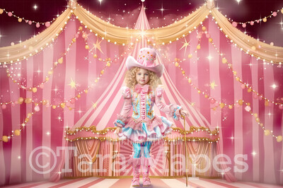 Pastel Painterly Circus Tent Digital Background - Pink Carnival Tent - Circus Digital Background (JPG FILE)