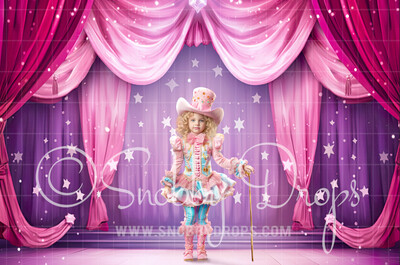 Pastel Painterly Circus Tent Digital Background - Pink Carnival Tent - Circus Digital Background (JPG FILE)