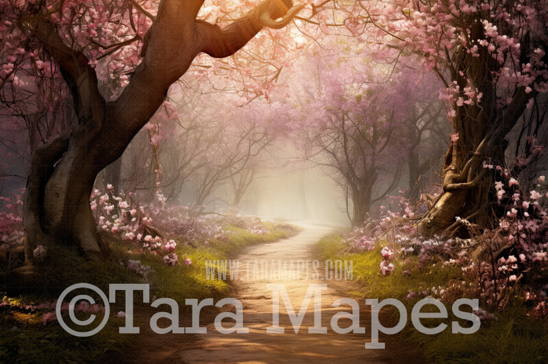 Spring Path Digital Backdrop - Country Digital Background JPG
