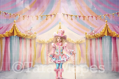 Pastel Painterly Circus Tent Digital Background - Pink Carnival Tent - Circus Digital Background (JPG FILE)