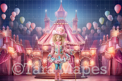 Pastel Painterly Circus Tent Digital Background - Pink Carnival Tent - Circus Digital Background (JPG FILE)