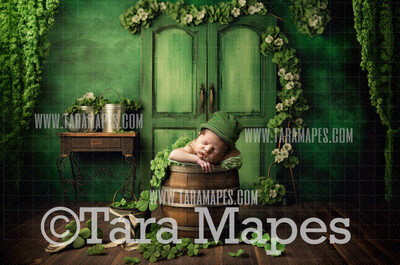 St. Patrick&#39;s Day Newborn Digital Backdrop - Irish Shamrock - St Patrick&#39;s Day Digital Backdrop