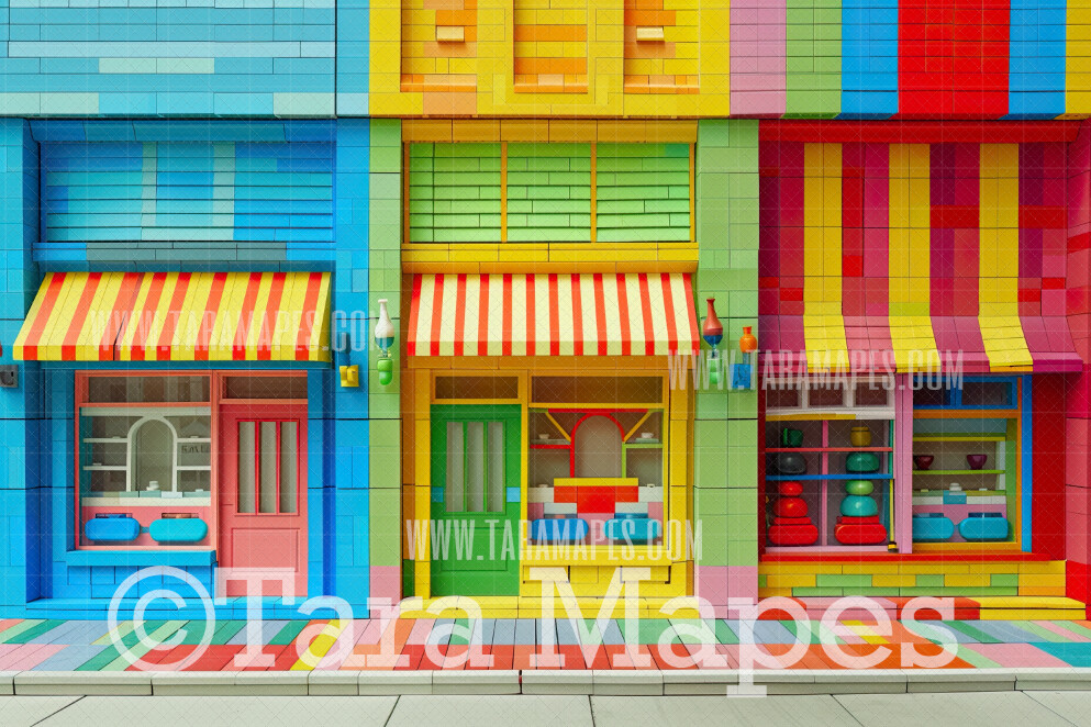 Toy Brick Shops Digital Backdrop - Toy Brick Stores Digital Background (JPG FILE)