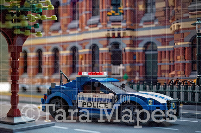 Toy Police Car Digital Backdrop - Toy Police Car Digital Background (JPG FILE)
