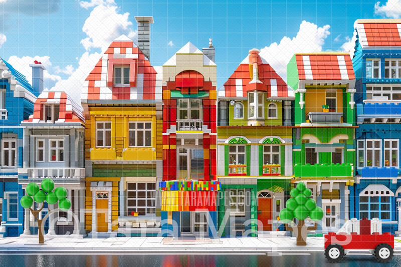 Toy Brick Shops Digital Backdrop - Toy Brick Stores Digital Background (JPG FILE)