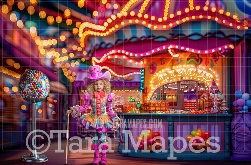 Dreamlike Circus Digital Background - Blurry Bokeh Carnival Dream - Circus Digital Background (JPG FILE)