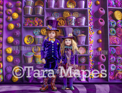 Candy Factory Digital Background - Chocolate Factory Digital Background (JPG FILE)