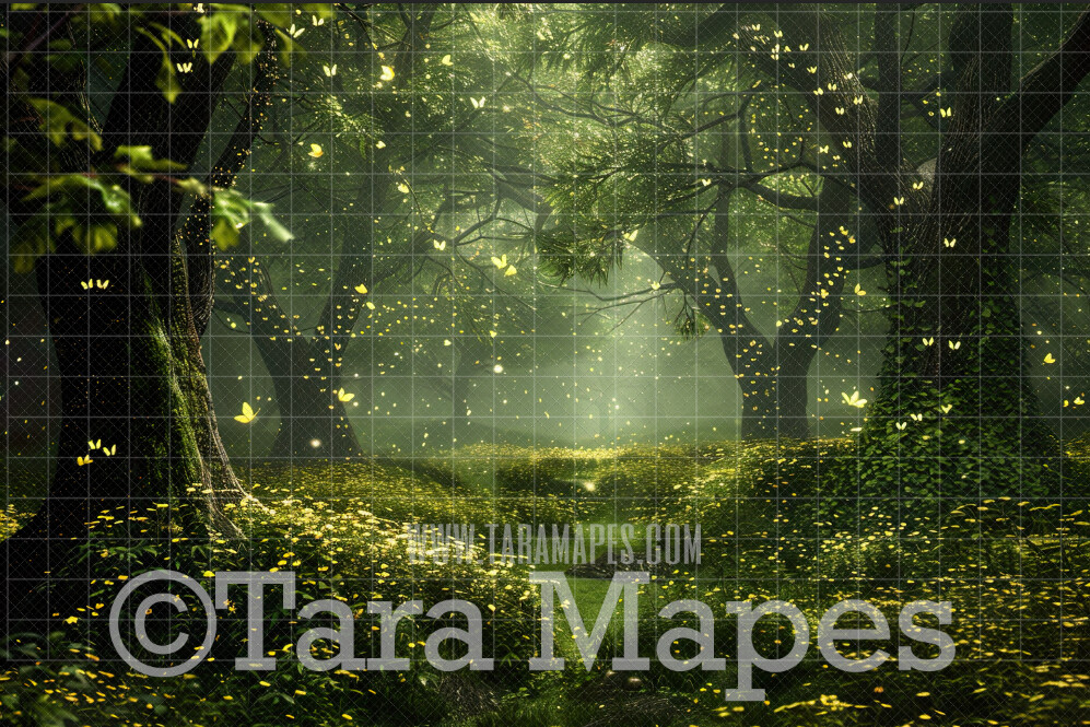 Enchanted Forest - Fairy Forest Digital Background Backdrop - Fairytale Digital Backdrop