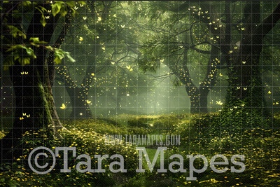 Enchanted Forest  - Fairy Forest Digital Background Backdrop - Fairytale Digital Backdrop