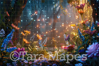 Colorful Enchanted Forest  - Magic Fairy Forest Digital Background Backdrop - Fairytale Digital Backdrop