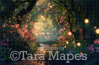 Enchanted Forest  - Magic Fairy Forest Digital Background Backdrop - Fairytale Digital Backdrop