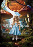 Alice Digital Backdrop - Wonderland  Enchanted Mushrooms - JPG File - Wonderland Digital Background