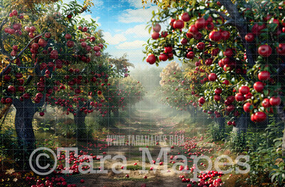 Apple Orchard Path - Spring Background - Creamy Background Apple Picking -  Digital Background / Backdrop