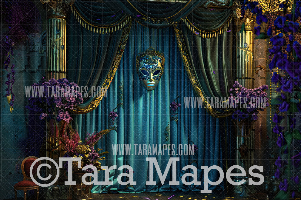 Masquerade Digital Backdrop - Mardi Gras Digital Background