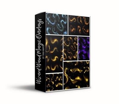 Wizard Wand Magic Overlays - 60+ Magic Stardust Glitter Glowing Light Overlays - Wizard Witch Magic Overlays
